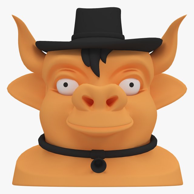cartoon cow head 3D मॉडल .c4d .max .obj .3ds .fbx .stl .blend 