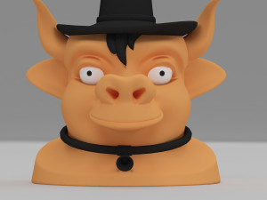 cartoon cow head 3D मॉडल