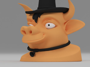 cartoon cow head 3D मॉडल