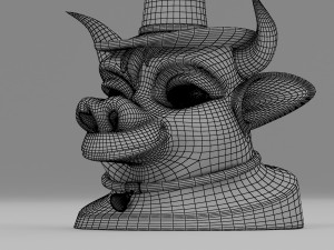 cartoon cow head 3D मॉडल