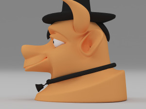 cartoon cow head 3D मॉडल