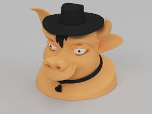 cartoon cow head 3D मॉडल