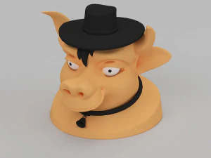 голова мультфільму корови 3D Модель