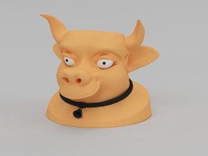 cartoon cow head 3D मॉडल