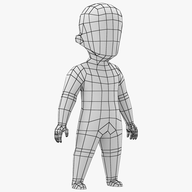 Boy base mesh 3D Model .c4d .max .obj .3ds .fbx .stl .blend 