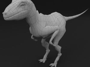 dinosaur velociraptor base mesh Modello 3D