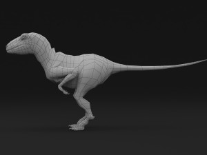 dinosaur velociraptor base mesh Modello 3D