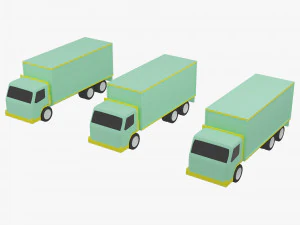 camion low poly Modèle 3D