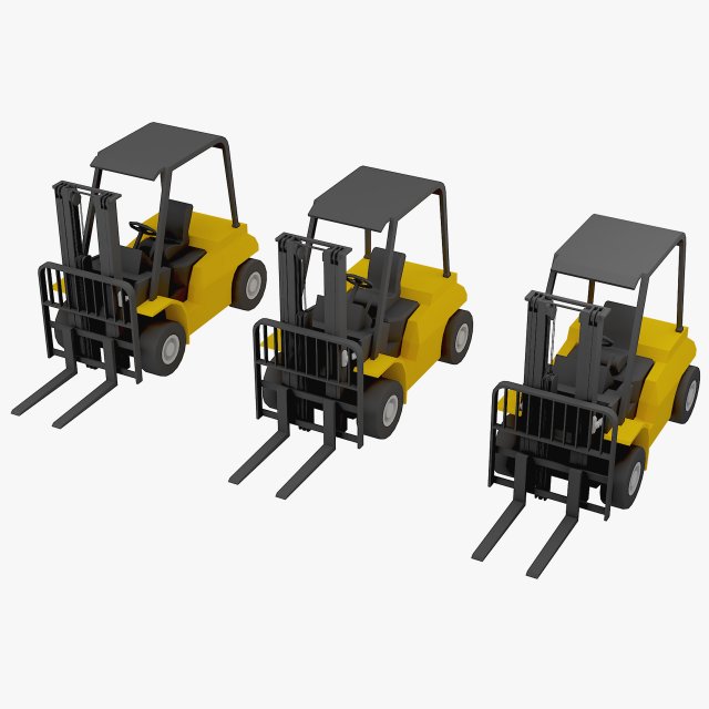 forklift low poly Modèle 3D .c4d .max .obj .3ds .fbx .stl .blend 
