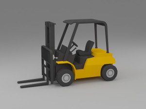 forklift low poly Modèle 3D