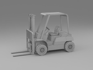 forklift low poly Modèle 3D