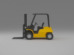 forklift low poly Modèle 3D