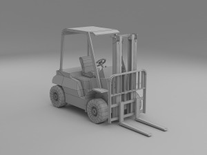 forklift low poly Modèle 3D