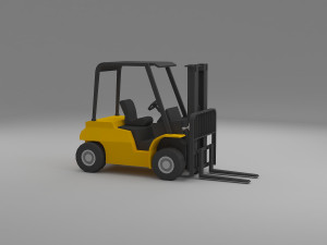 forklift low poly Modèle 3D