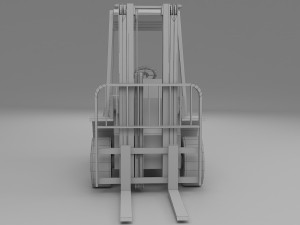 forklift low poly Modèle 3D