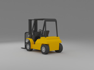 forklift low poly Modèle 3D