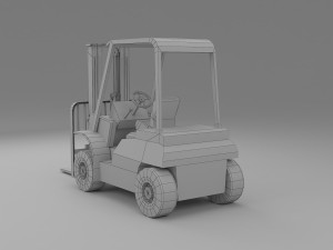 forklift low poly Modèle 3D