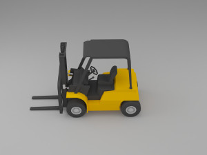 forklift low poly Modèle 3D