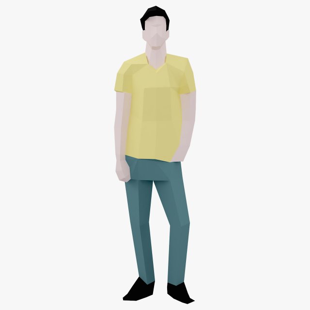 character low poly 6 3D 모델 .c4d .max .obj .3ds .fbx .stl .blend 