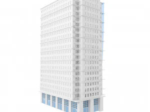 건물 낮은 폴리 3 3D 모델