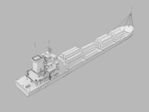 ship low poly 3D मॉडल