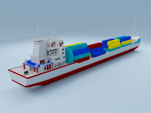 ship low poly 3D मॉडल