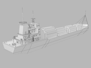 ship low poly 3D मॉडल