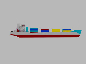 ship low poly 3D मॉडल