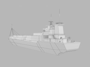 ship low poly 3D मॉडल