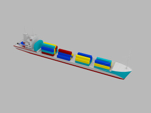 ship low poly 3D मॉडल