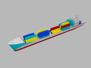 ship low poly 3D मॉडल