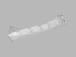 ship low poly 3D मॉडल
