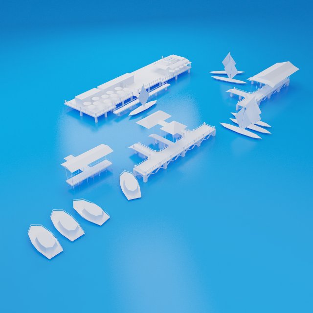 pier low poly 3D Модель .c4d .max .obj .3ds .fbx .stl .blend 
