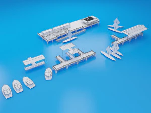 Pier Low Poly 3D Modell