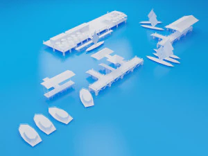 Pier Low Poly 3D Modell
