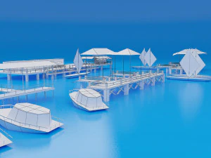 Pier Low Poly 3D Modell