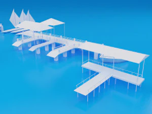 Pier Low Poly 3D Modell