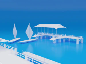 Pier Low Poly 3D Modell