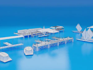 Pier Low Poly 3D Modell
