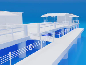 Pier Low Poly 3D Modell