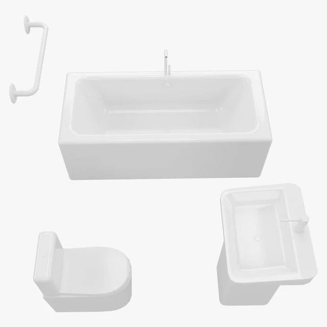 &eacute;l&eacute;ment de salle de bain Modèle 3D .c4d .max .obj .3ds .fbx .stl .blend 