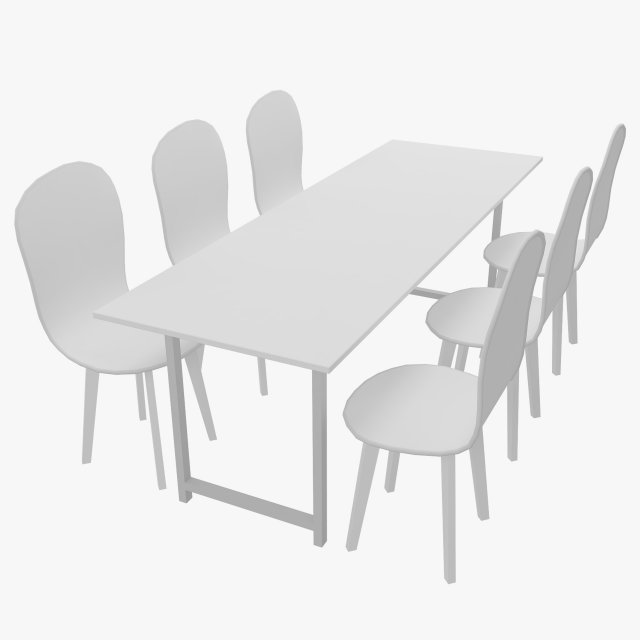 dinner table 3D Model .c4d .max .obj .3ds .fbx .stl .blend 