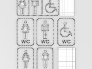 toilet symbol 3D Model