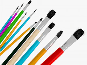 11 Pinselmalerei 3D Modell