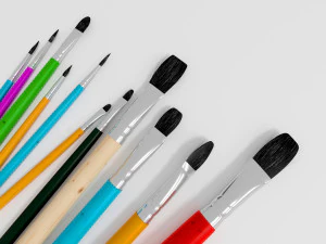11 brush painting 3D Model