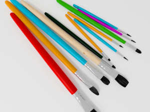 11 brush painting 3D Model
