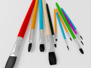 11 brush painting 3D Model