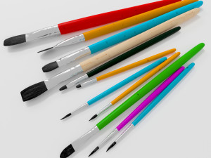 11 brush painting 3D Model