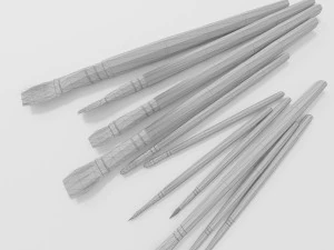 11 brush painting 3D Model