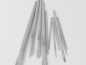 11 brush painting 3D Model
